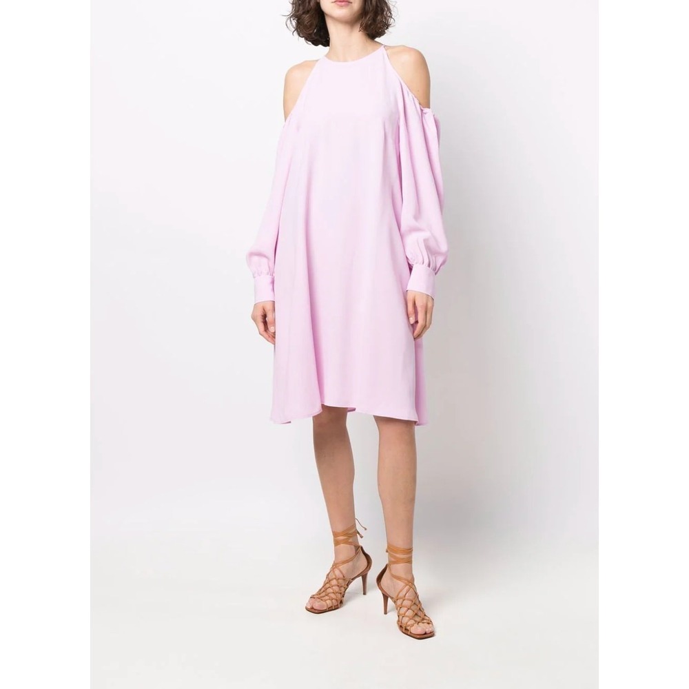Stella McCartney Pink Off Shoulder Midi Dress Size 46 L/XL